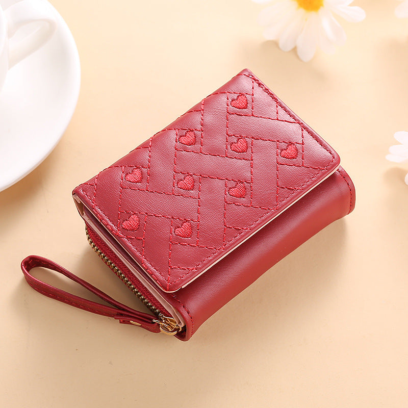 "Fashionable Coin Purse with Zipper & Buckle"