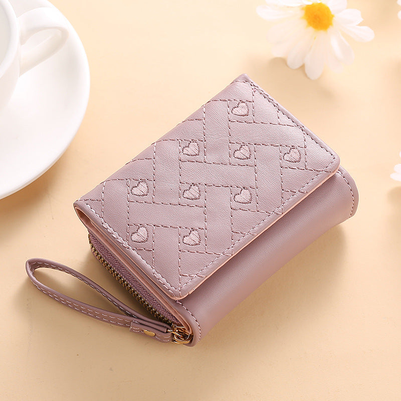 "Fashionable Coin Purse with Zipper & Buckle"