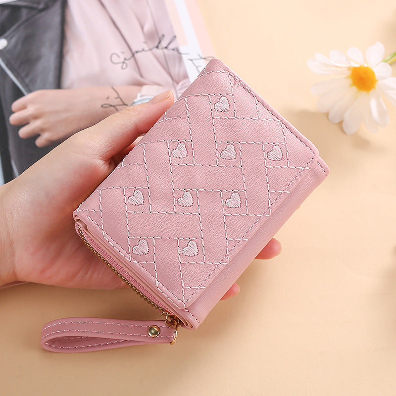 "Fashionable Coin Purse with Zipper & Buckle"