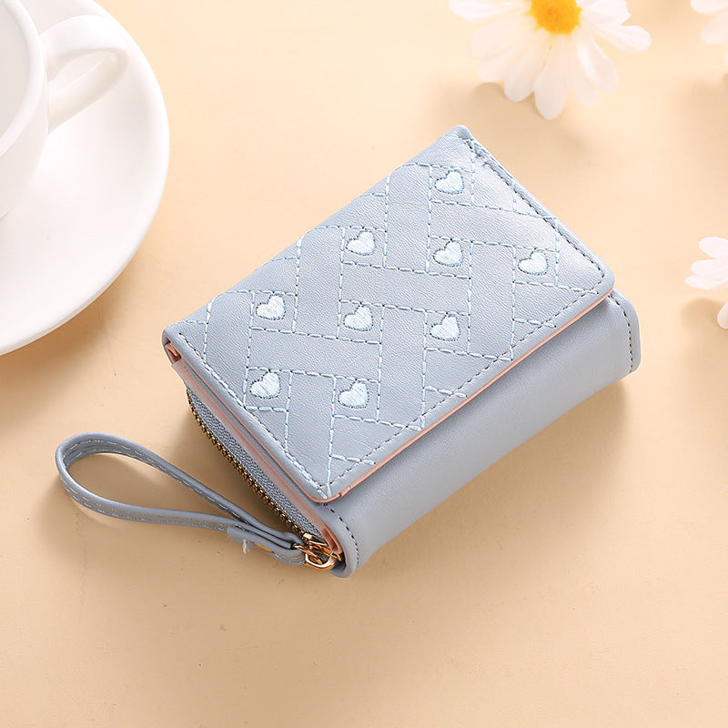 "Fashionable Coin Purse with Zipper & Buckle"