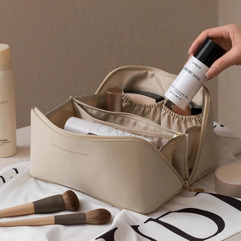 Stylish PU Leather Cosmetic Bag-Waterproof & Portable