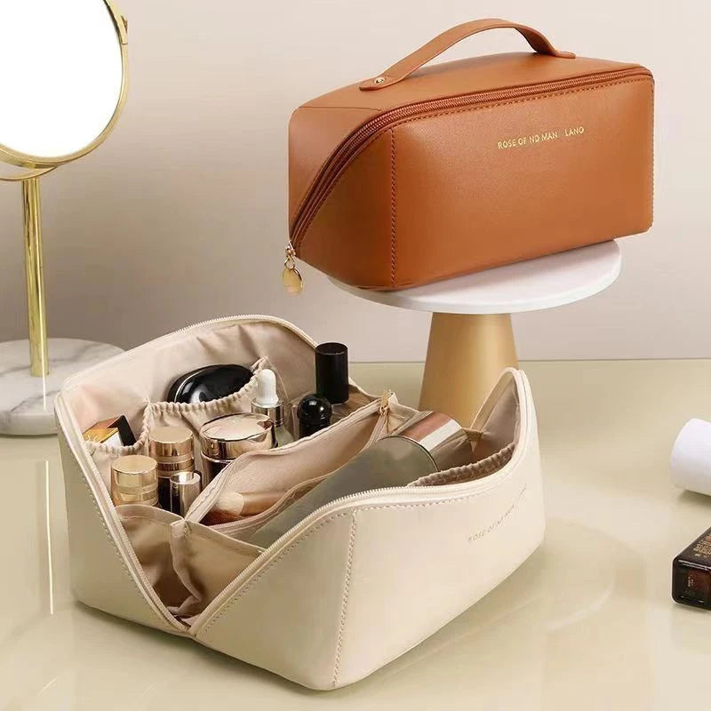 Stylish PU Leather Cosmetic Bag-Waterproof & Portable