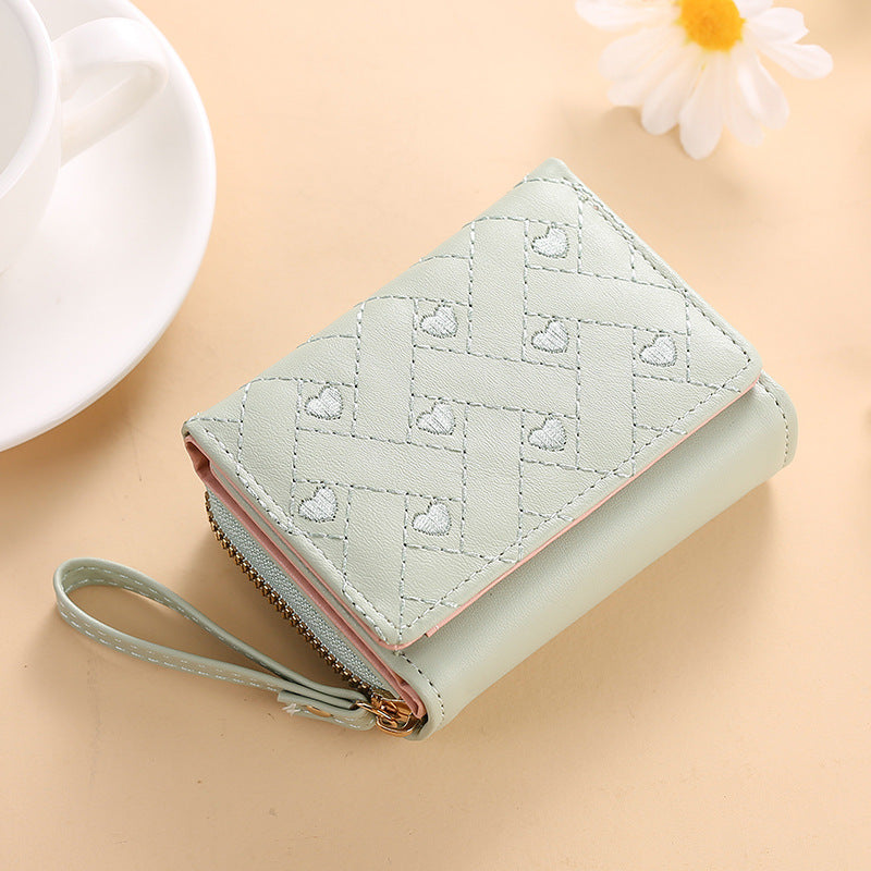 "Fashionable Coin Purse with Zipper & Buckle"